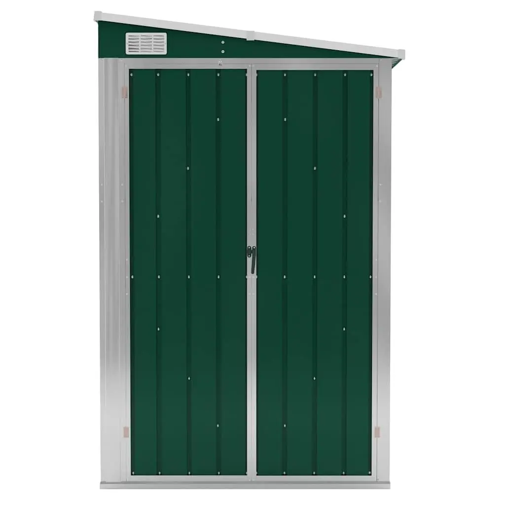 Wall-mounted Garden Shed Green 118x288x178 cm Outdoor Storage Galvanised Steel