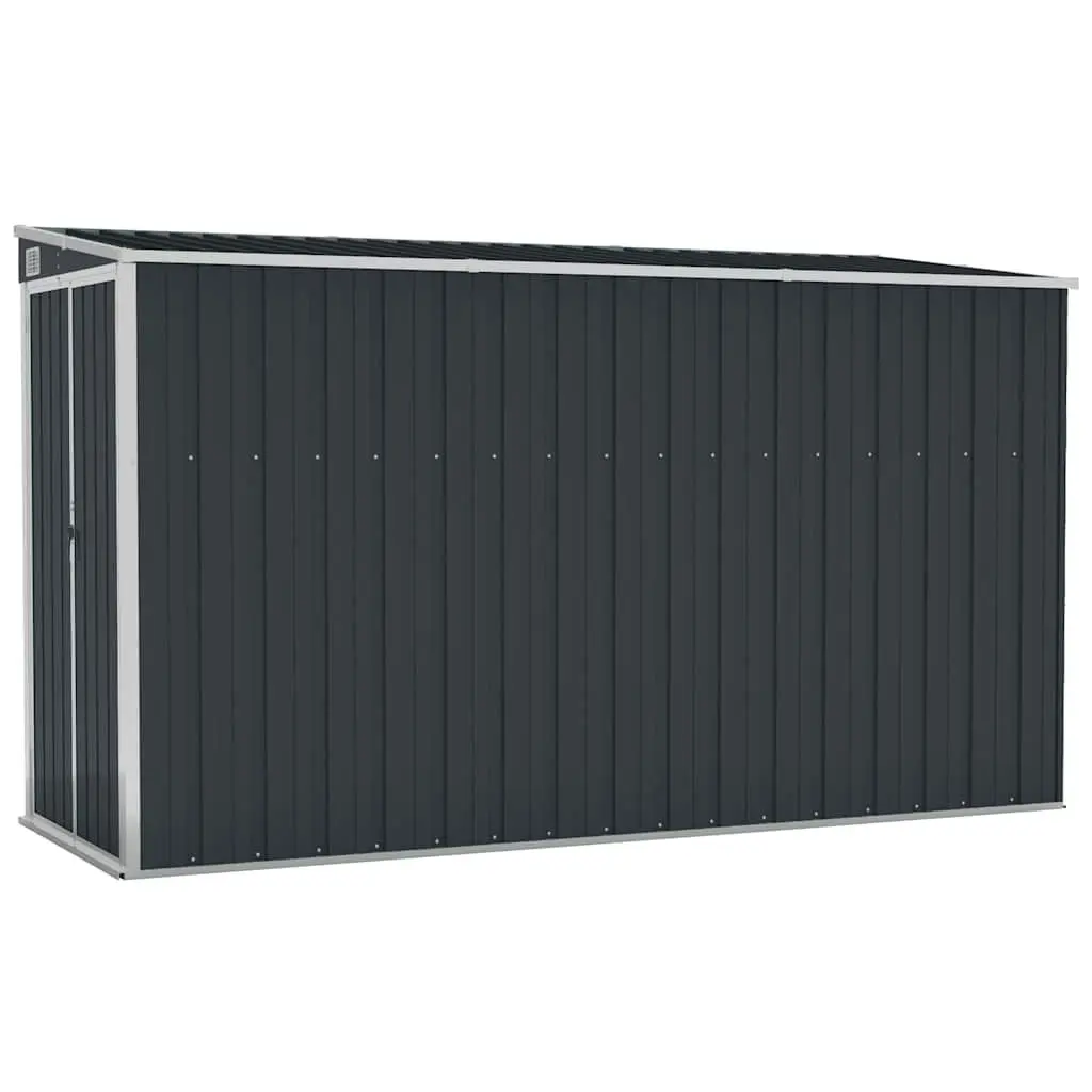 Wall-mounted Garden Shed Outdoor Storage Anthracite Galvanised Steel 118 x 288 x 178 cm