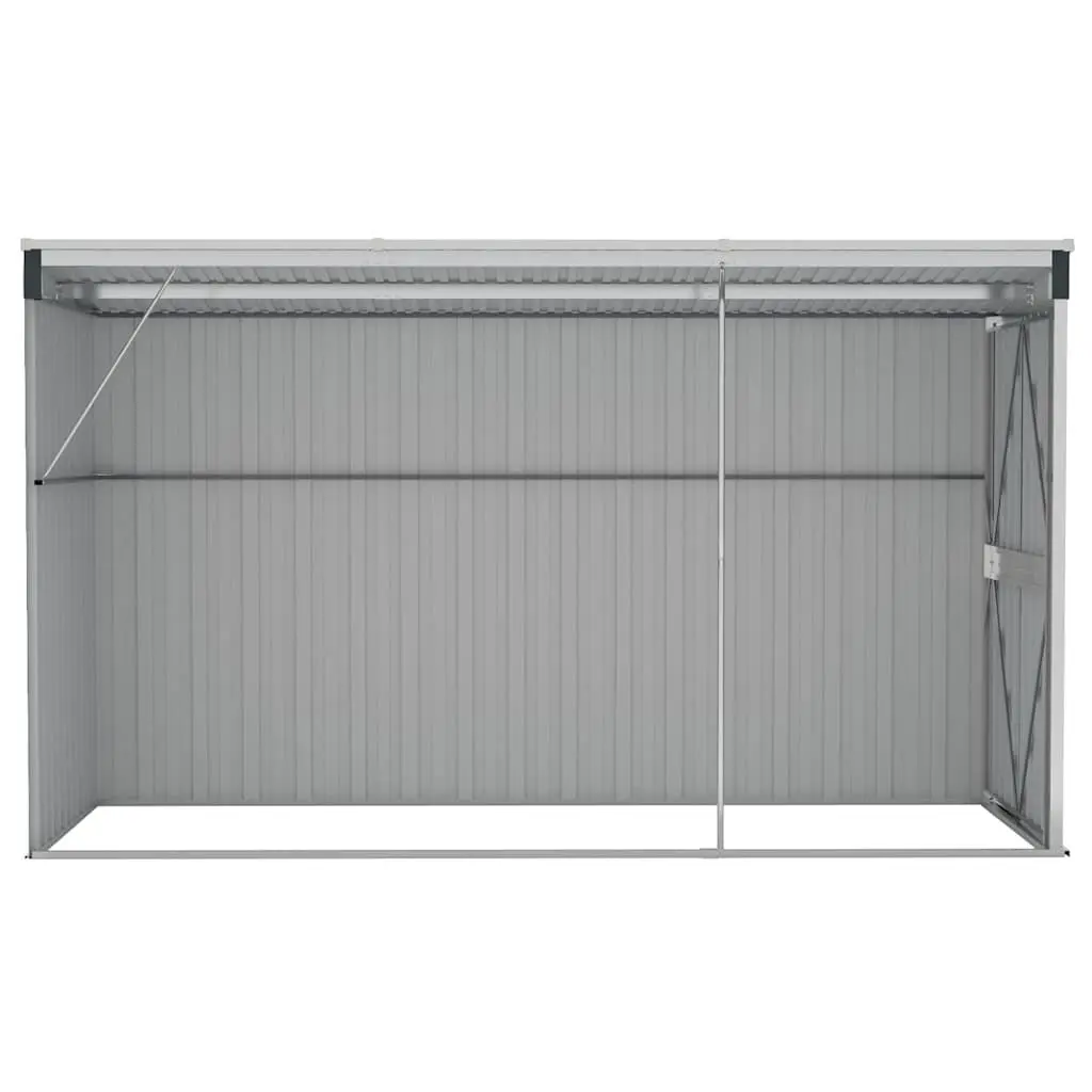 Wall-mounted Garden Shed Outdoor Storage Anthracite Galvanised Steel 118 x 288 x 178 cm