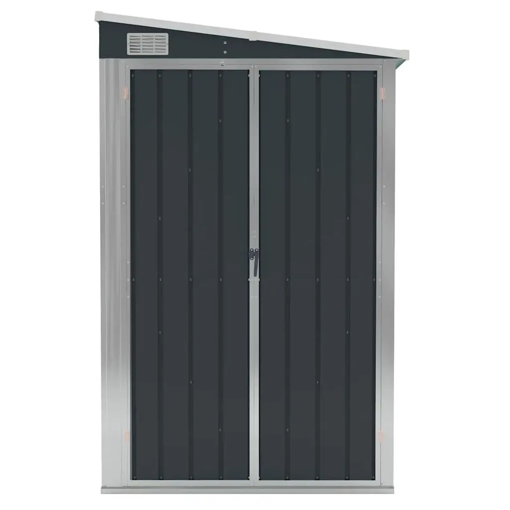 Wall-mounted Garden Shed Outdoor Storage Anthracite Galvanised Steel 118 x 288 x 178 cm