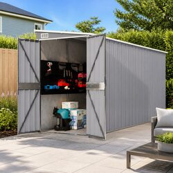 Specifications of Grey Galvanised Steel Wall-Mounted Garden Shed