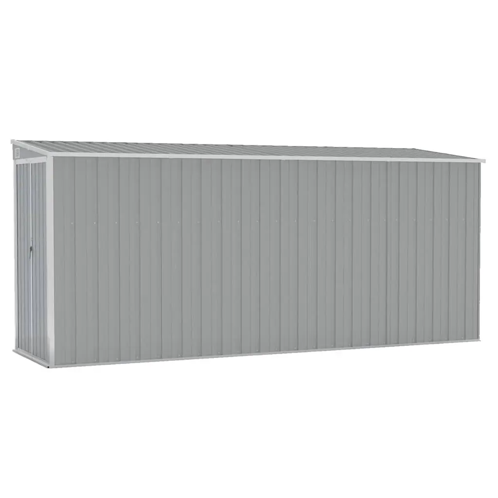 Wall-mounted Garden Shed Storage Outdoor Grey Galvanised Steel 118 x 382 x 178 cm