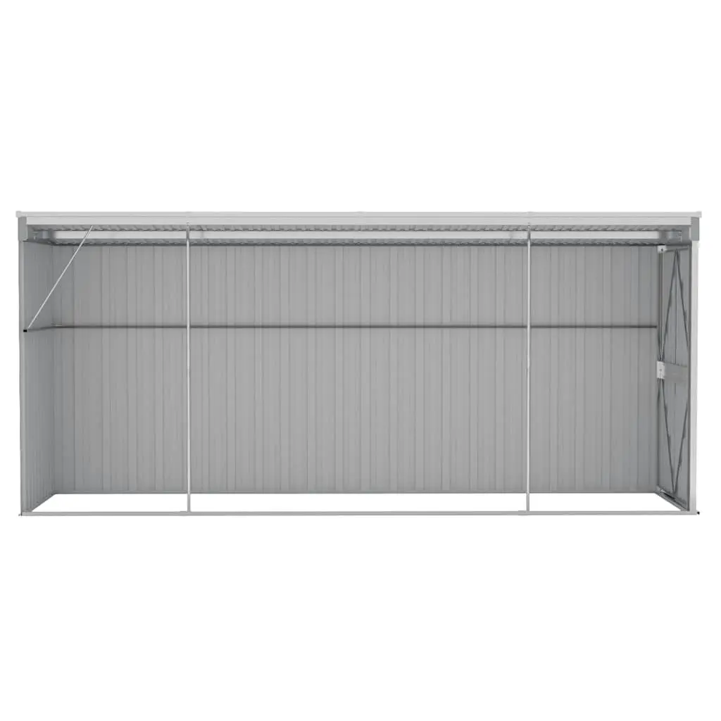 Wall-mounted Garden Shed Storage Outdoor Grey Galvanised Steel 118 x 382 x 178 cm