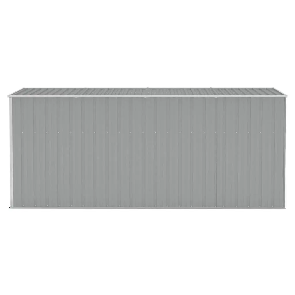 Wall-mounted Garden Shed Storage Outdoor Grey Galvanised Steel 118 x 382 x 178 cm