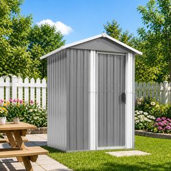 Specifications for Grey Garden Shed 126x97.5x177cm Steel