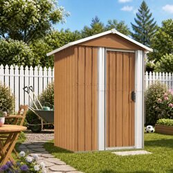 Brown Garden Shed Dimensions: 126 x 97.5 x 177 cm
