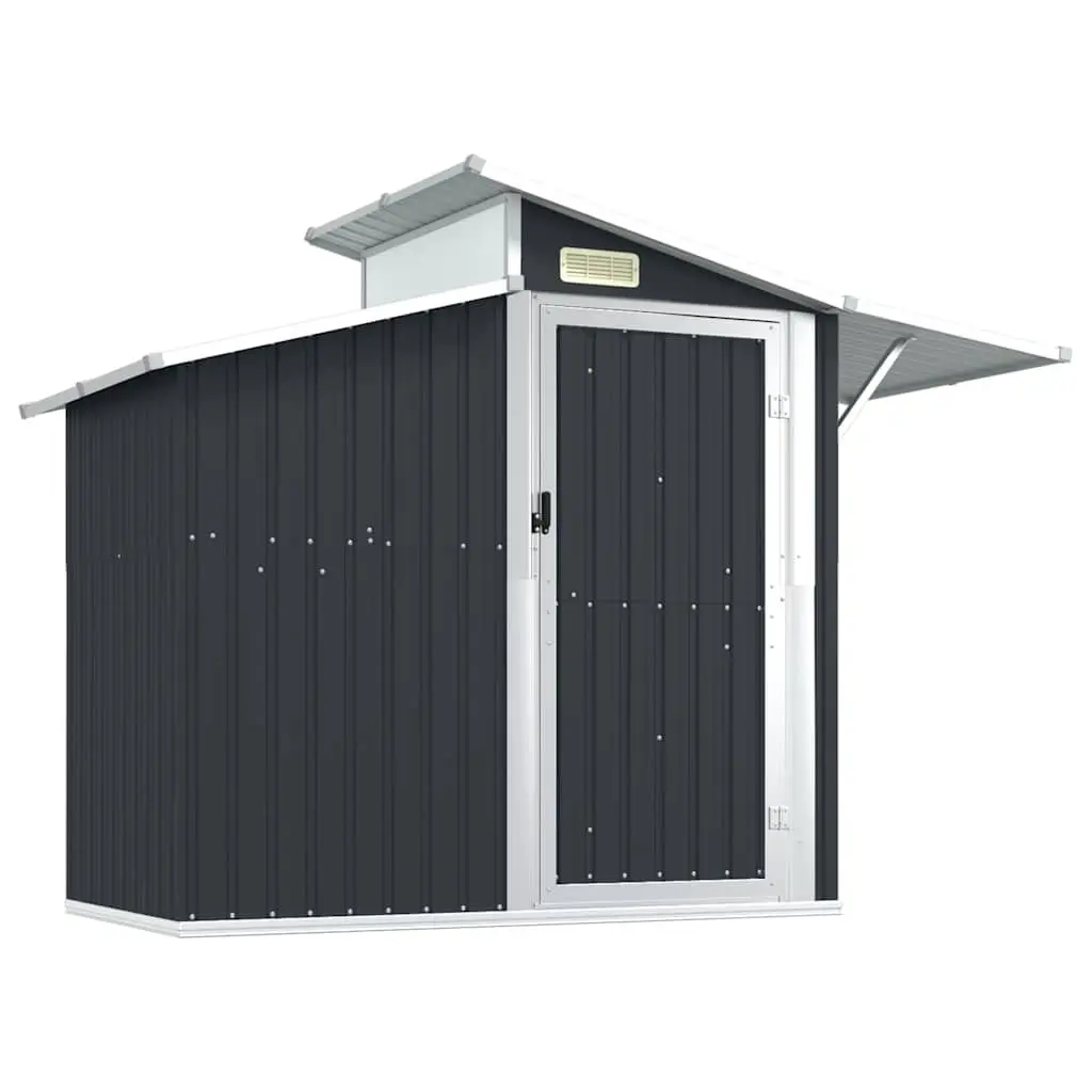 Garden Shed Anthracite Outdoor Storage Tool House 270 x 130 x 208.5 cm Galvanised Steel