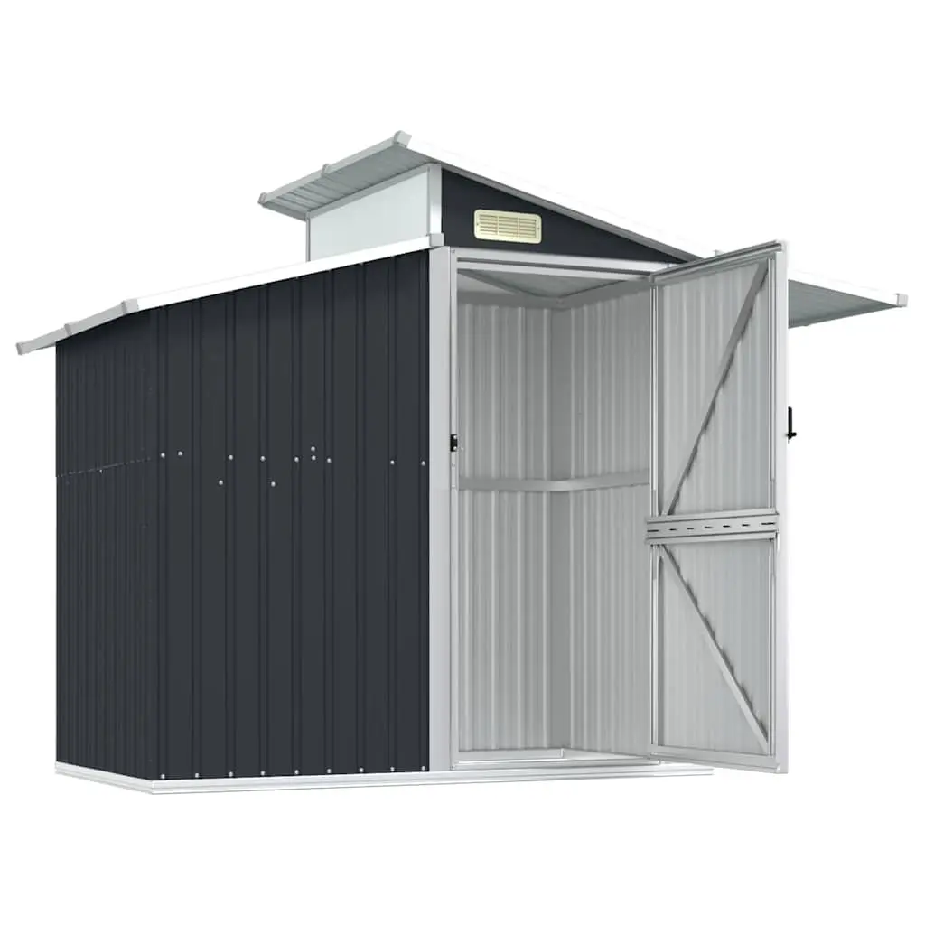 Garden Shed Anthracite Outdoor Storage Tool House 270 x 130 x 208.5 cm Galvanised Steel