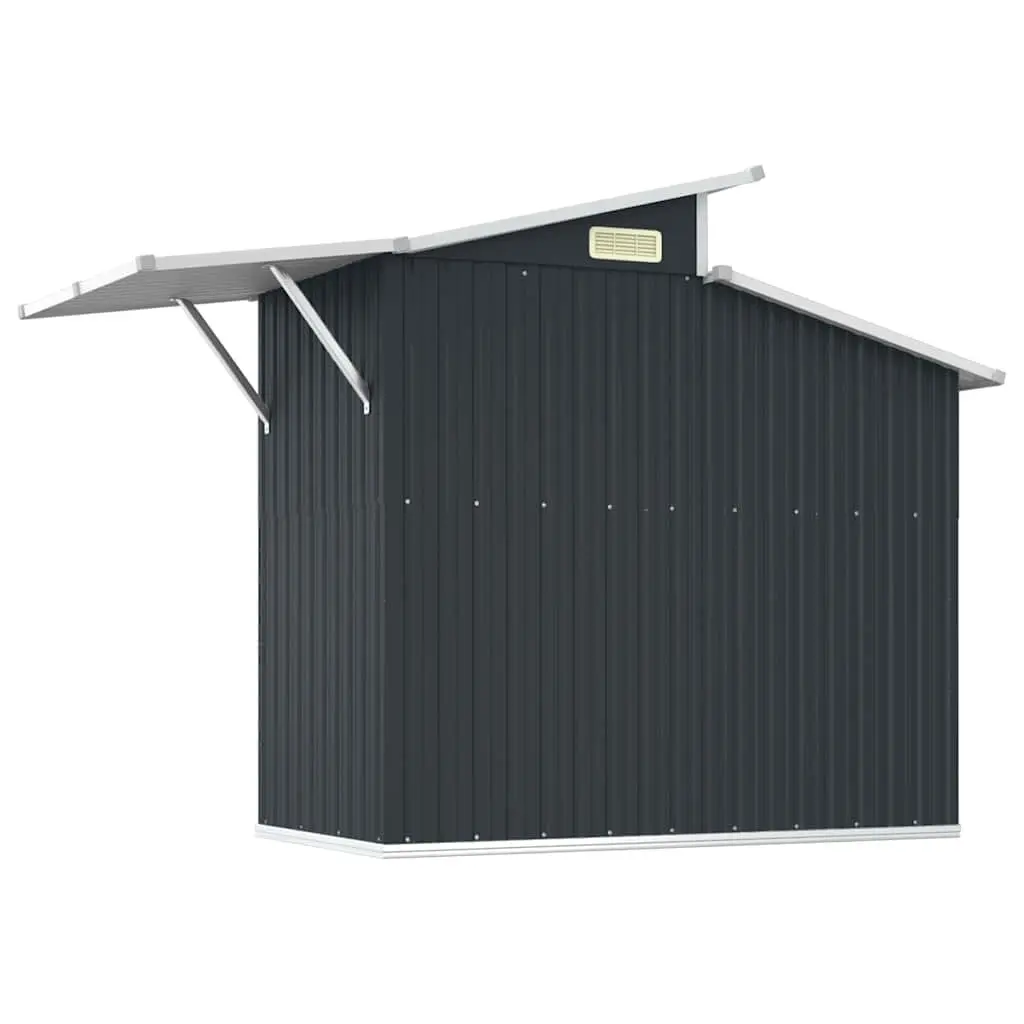 Garden Shed Anthracite Outdoor Storage Tool House 270 x 130 x 208.5 cm Galvanised Steel