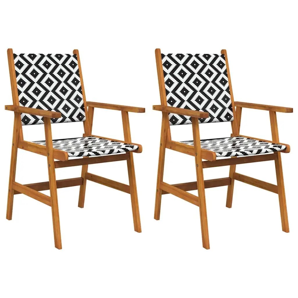 Outdoor Garden Chairs Set 2 Piece Patio Seating Solid Acacia Wood Brown