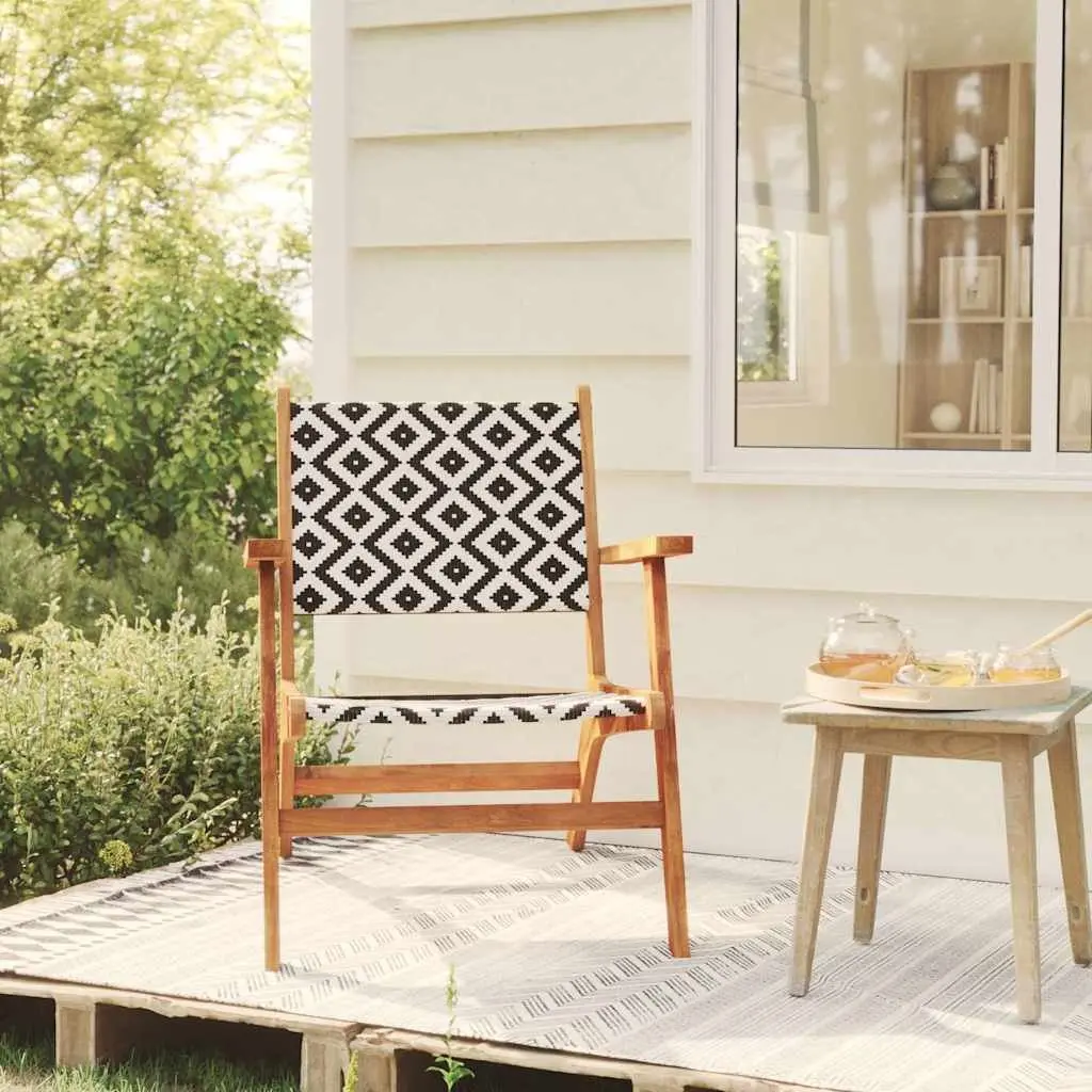 Outdoor Patio Set Acacia Wood Rattan Garden Chairs 2 Pieces Brown