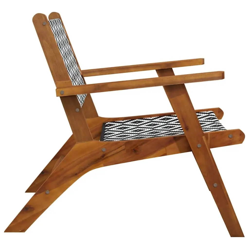 Outdoor Patio Set Acacia Wood Rattan Garden Chairs 2 Pieces Brown