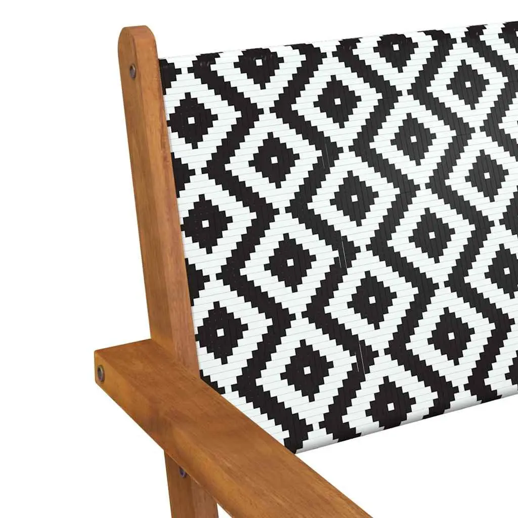 Outdoor Patio Set Acacia Wood Rattan Garden Chairs 2 Pieces Brown