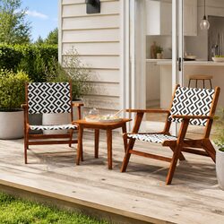 3 Piece Outdoor Bistro Set with Acacia Wood Construction