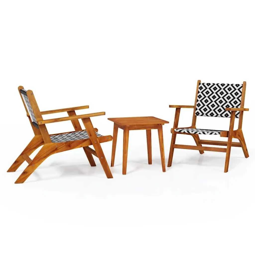 3 Piece Outdoor Bistro Set with Acacia Wood Construction