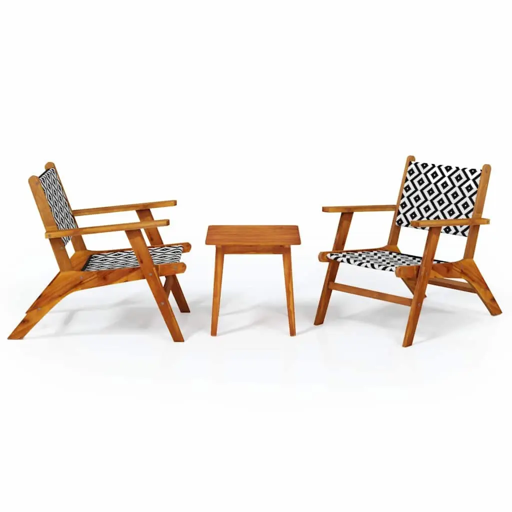3 Piece Outdoor Bistro Set with Acacia Wood Construction