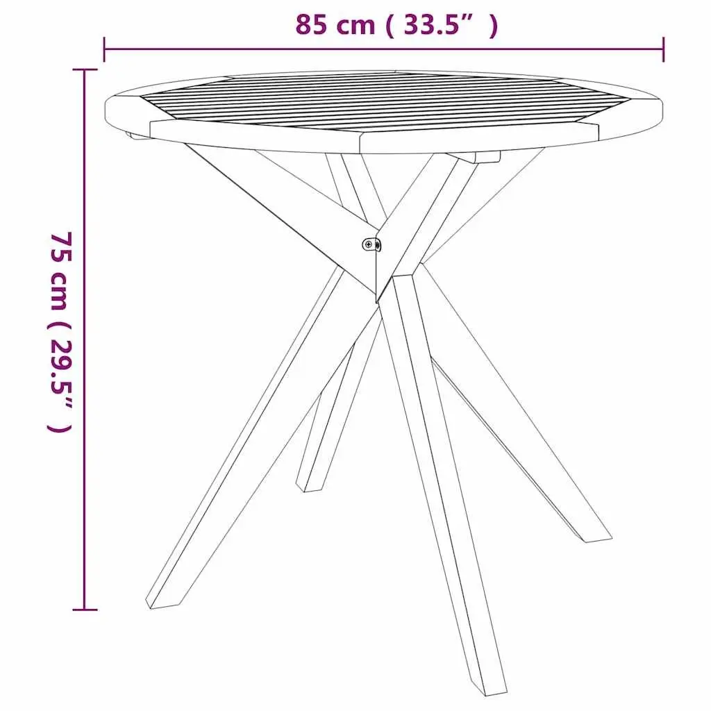 Solid Wood Acacia Garden Table 85x85x75 cm Outdoor Patio Dining Brown Square