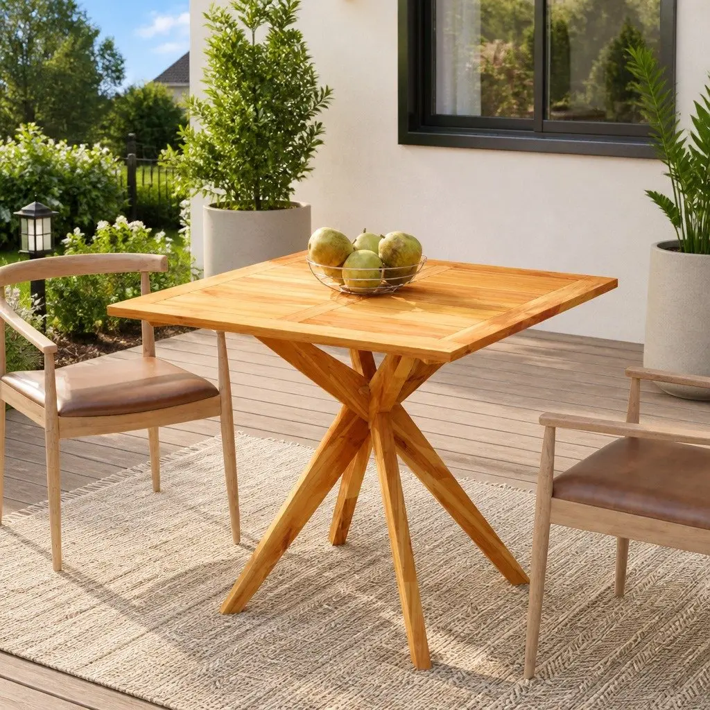 Garden Table Outdoor Use 85x85x75 cm Solid Acacia Wood Brown