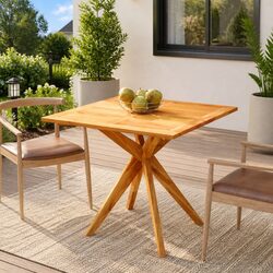 Garden Table Dimensions 85x85x75 cm, Solid Acacia Wood