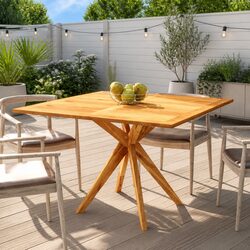 Outdoor Garden Table 110x110x75cm Solid Wood Acacia Brown Patio Dining Furniture