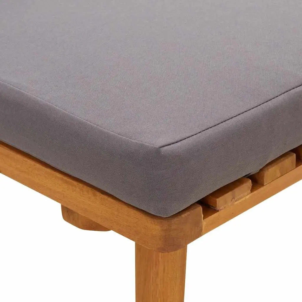 Garden Day Bed Outdoor Lounger 200x65cm Solid Wood Patio Furniture Grey