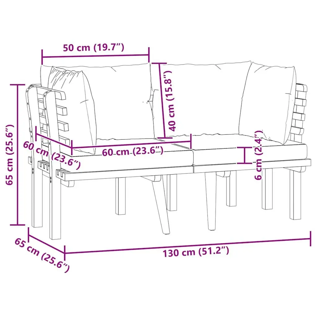 2-Seater Garden Sofa for Patio Terrace or Garden with Cushions Grey