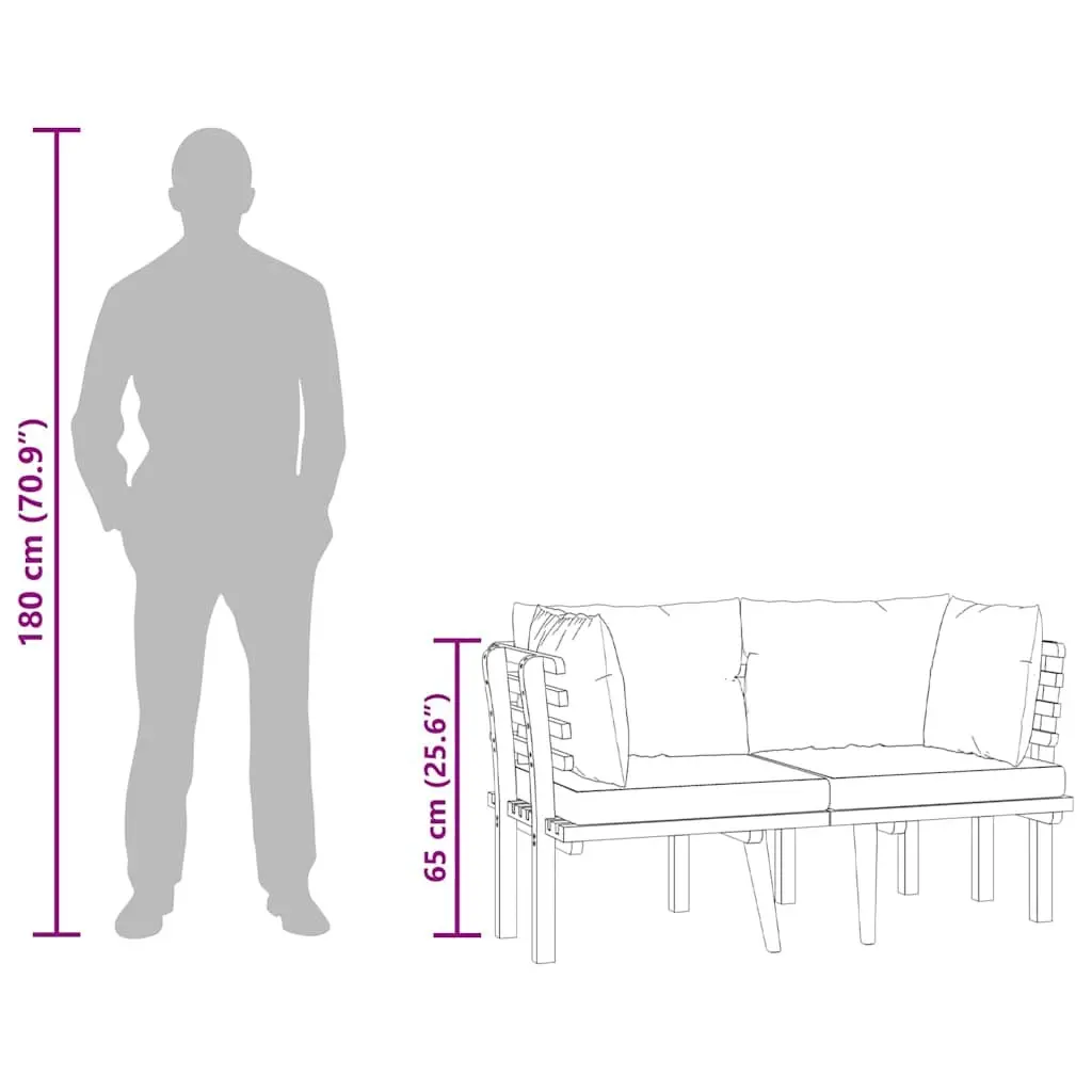 2-Seater Garden Sofa for Patio Terrace or Garden with Cushions Grey