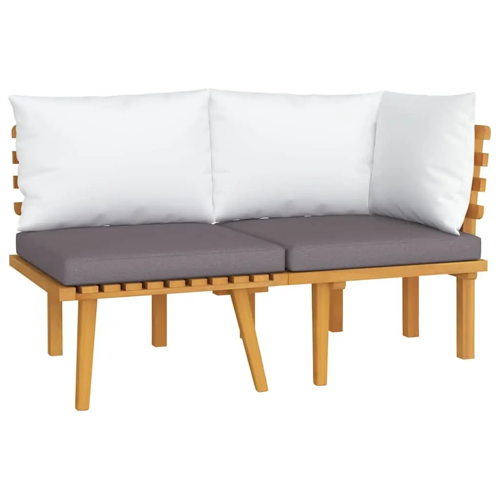 Outdoor Sectional Sofa Lounge Set with Cushions Grey Garden Patio Furniture