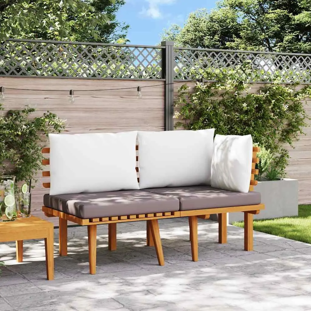 Outdoor Sectional Sofa Lounge Set with Cushions Grey Garden Patio Furniture