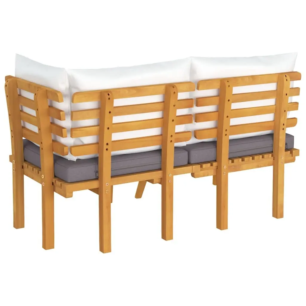 Outdoor Sectional Sofa Lounge Set with Cushions Grey Garden Patio Furniture