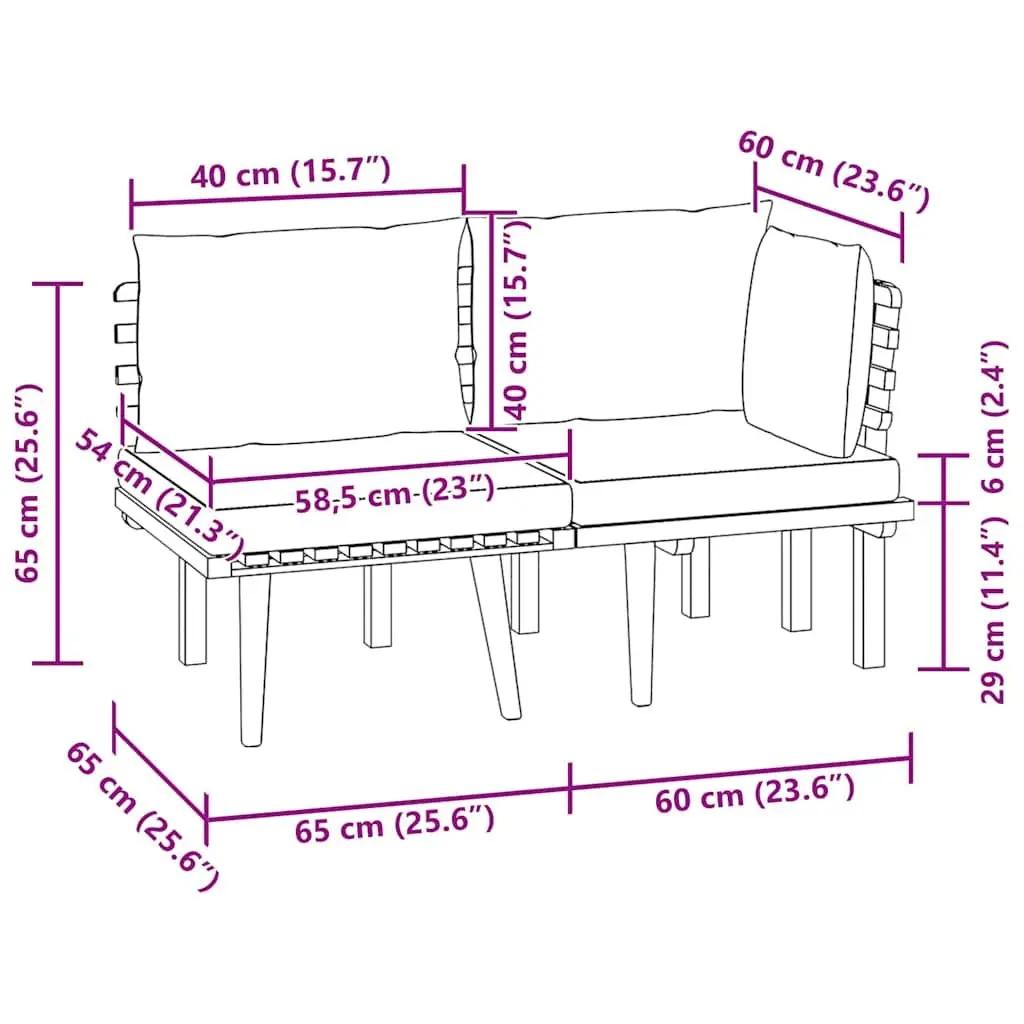 Outdoor Sectional Sofa Lounge Set with Cushions Grey Garden Patio Furniture