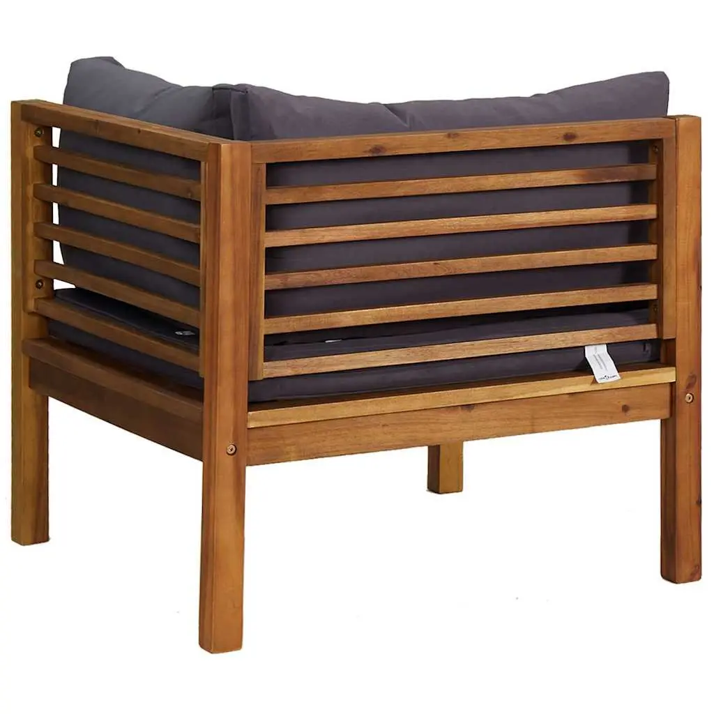 Outdoor Corner Sectional Sofa Set for Garden 2 Piece Grey Cushions