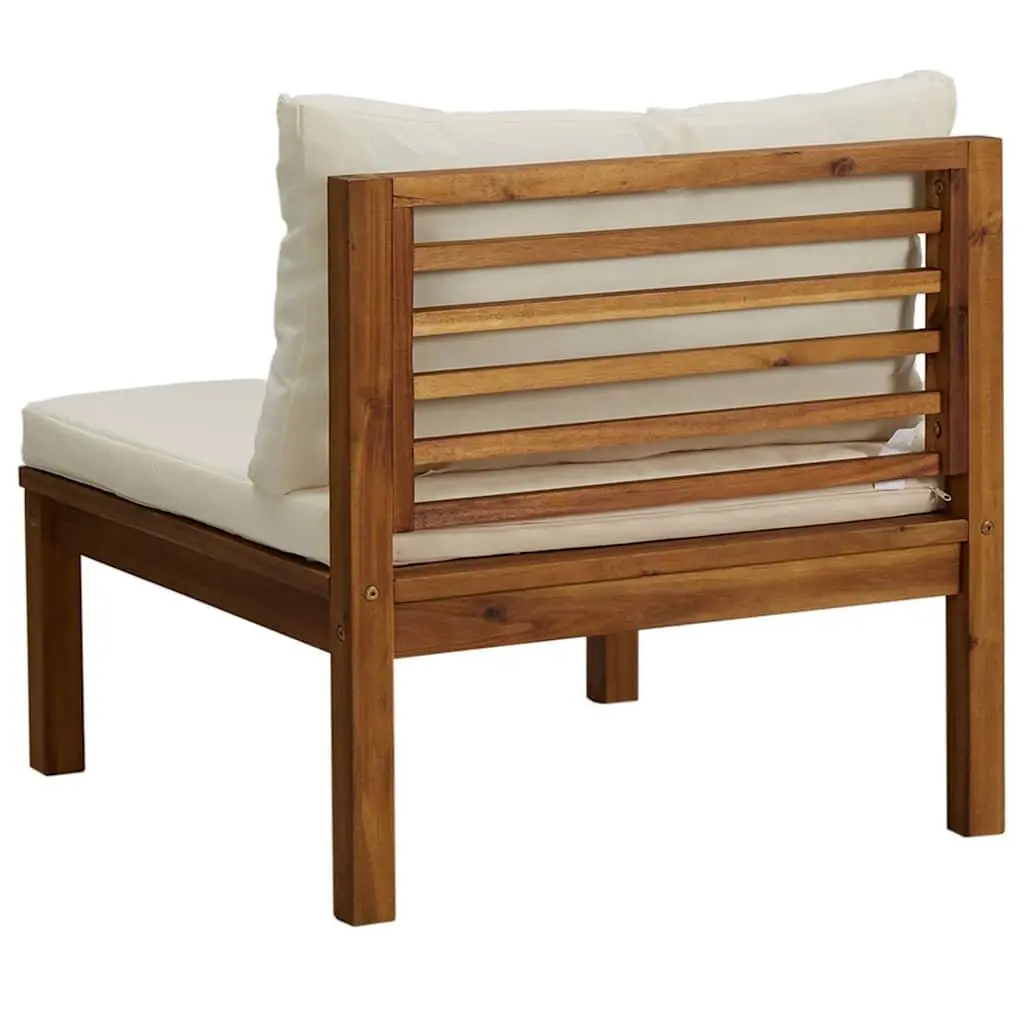 Outdoor Sectional Sofa 2 Piece Set with Padded Cushions Acacia Wood Lounge