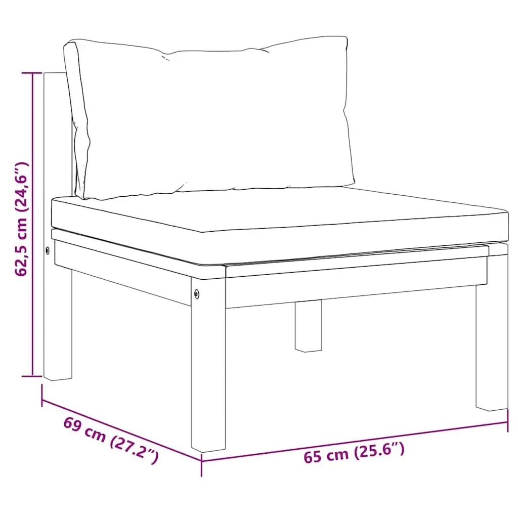 Garden Sofa Set 2 Piece Sectional Outdoor Use with Padded Cushions and Integrated Table
