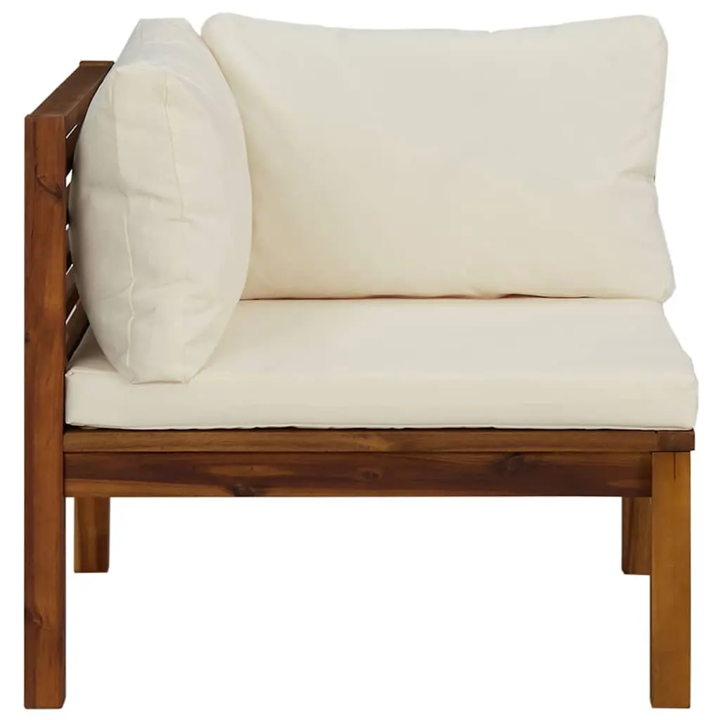 Outdoor Sectional Corner Sofa for Garden Patio Acacia Wood with Cushions