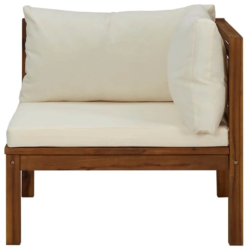 Outdoor Sectional Corner Sofa for Garden Patio Acacia Wood with Cushions