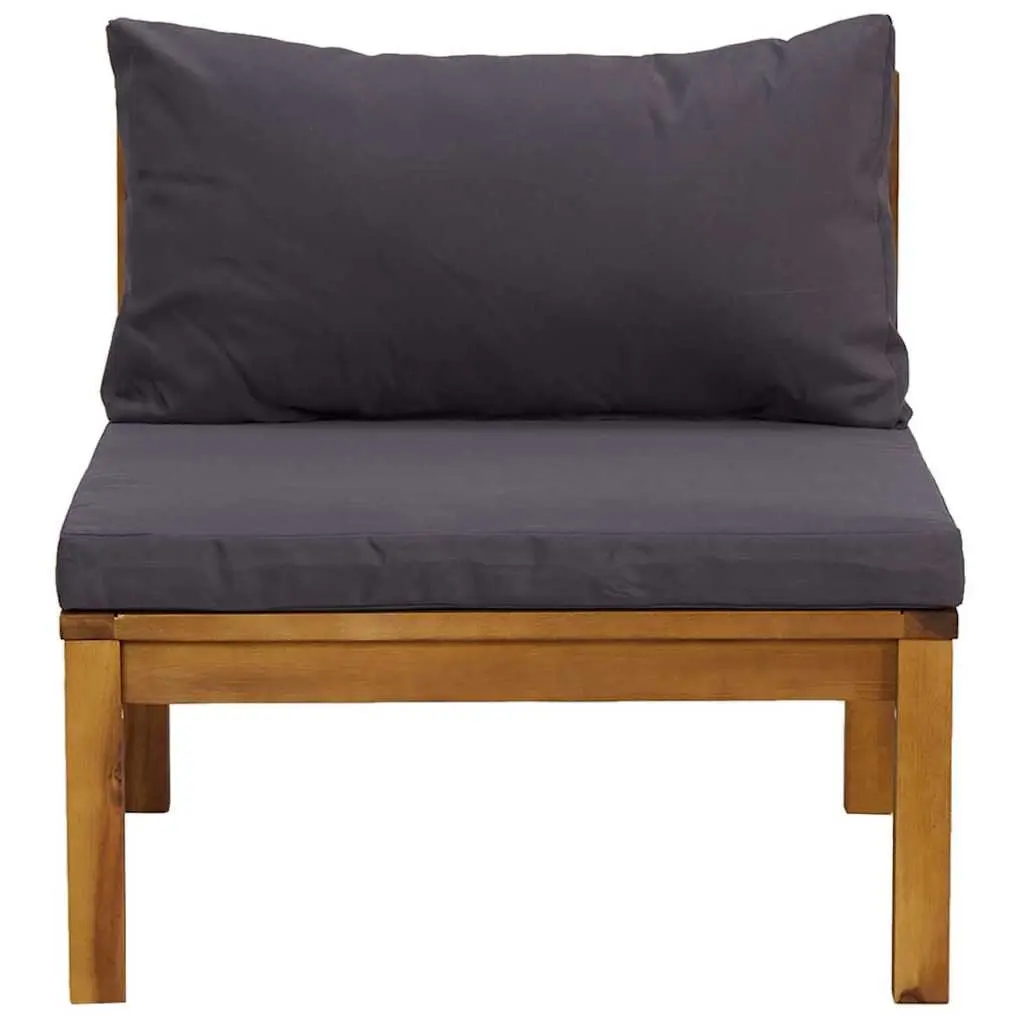 Outdoor Sectional Middle Sofa for Garden Size with Grey Cushions