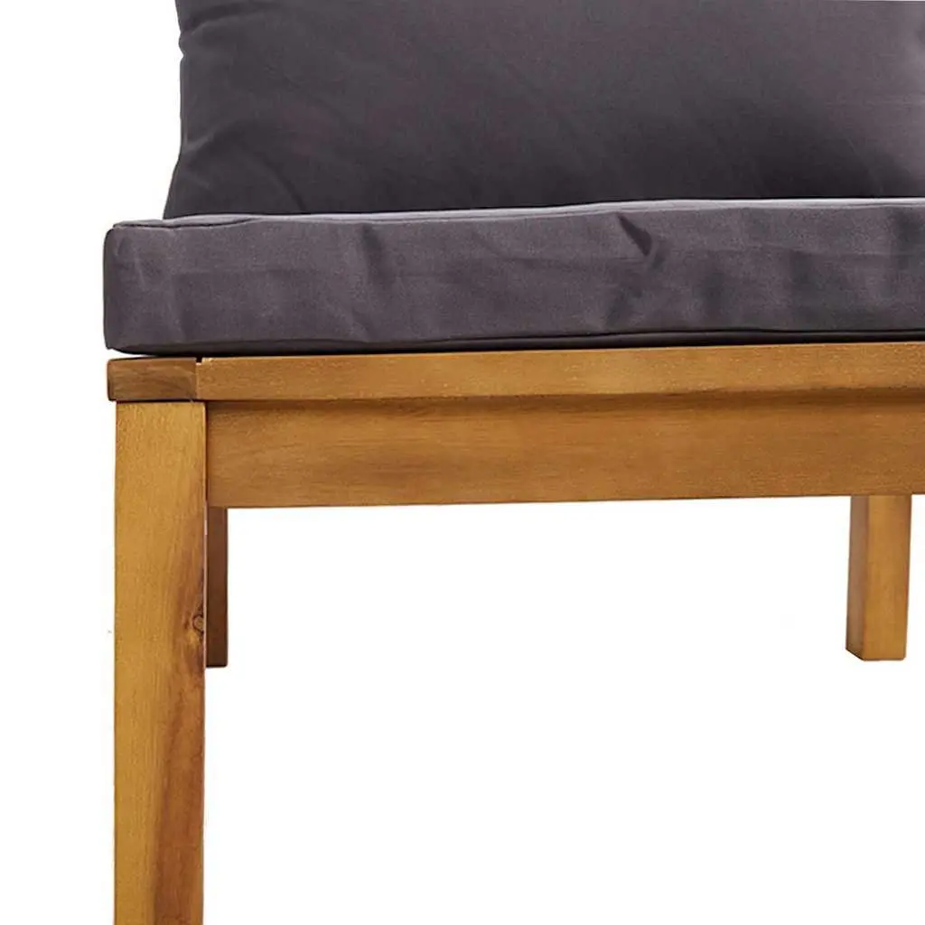 Outdoor Sectional Middle Sofa for Garden Size with Grey Cushions
