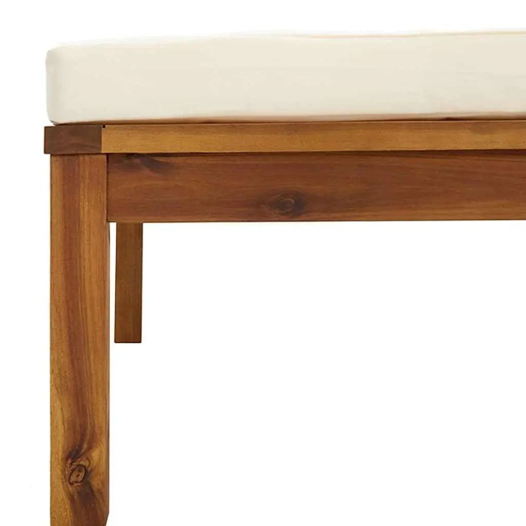 Outdoor Footrest Garden Lounge Solid Acacia Wood with Cushion