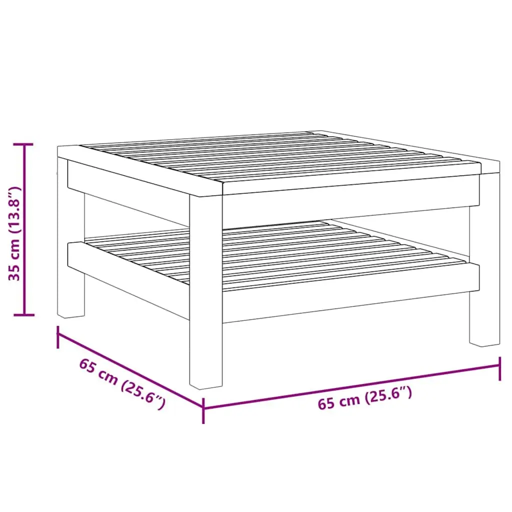 Brown Solid Wood Outdoor Coffee Table 65x65x35cm