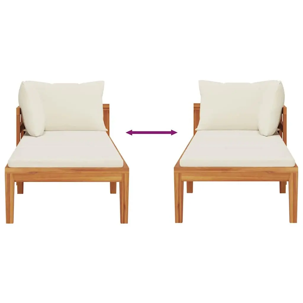Wooden Sun Lounger Outdoor Garden Sunbed Adjustable Armrest Size