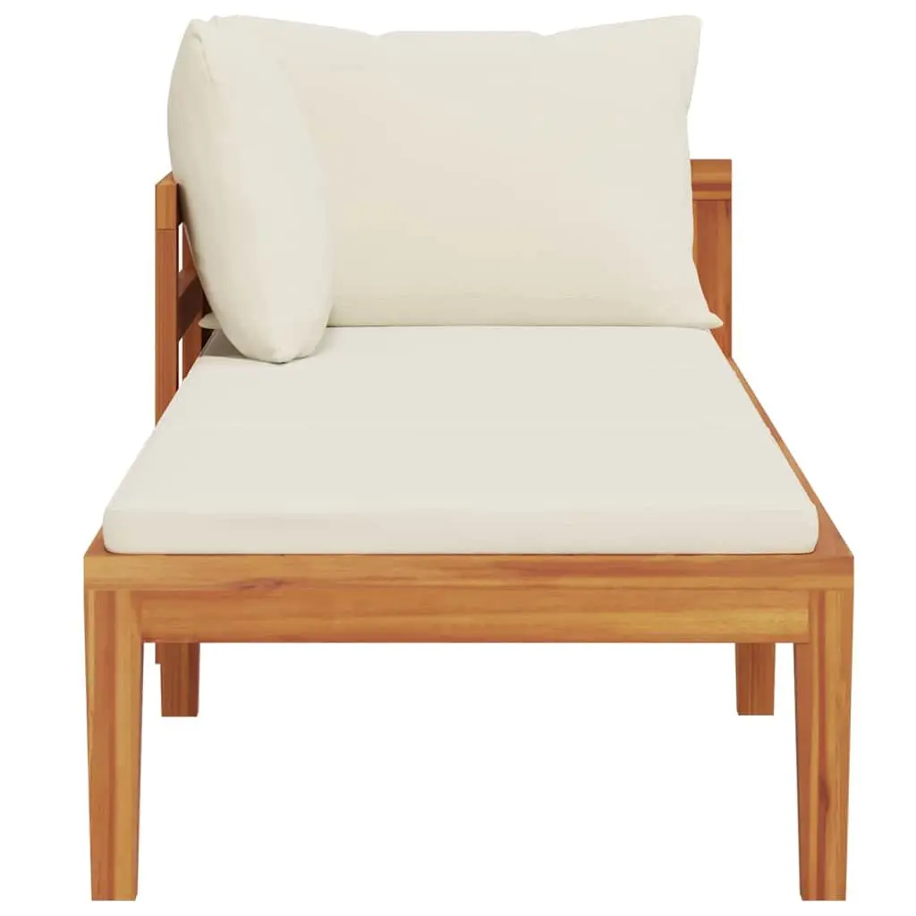 Wooden Sun Lounger Outdoor Garden Sunbed Adjustable Armrest Size