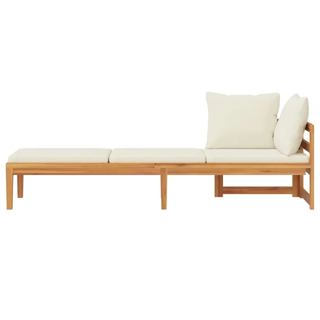 Wooden Sun Lounger Outdoor Garden Sunbed Adjustable Armrest Size