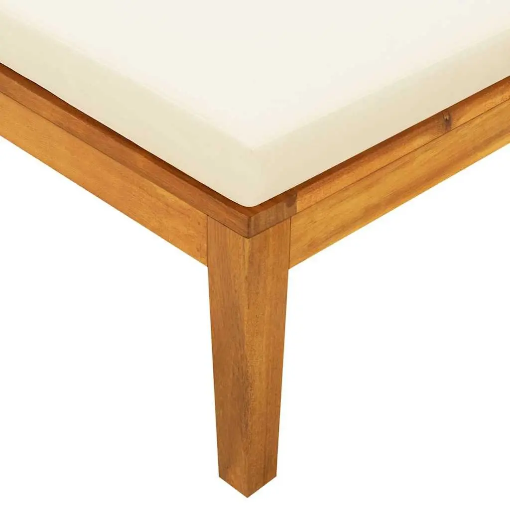 Wooden Sun Lounger Outdoor Garden Sunbed Adjustable Armrest Size