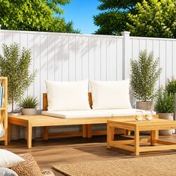 Garden Bench Specifications: Solid Acacia, Adjustable Table