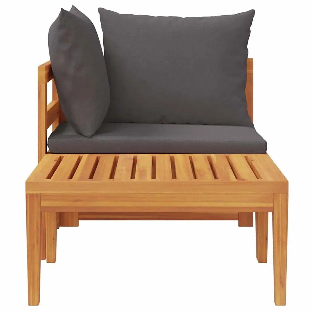 2 Piece Garden Lounge Set Outdoor Use Acacia Wood Sofa Chairs with Cushions