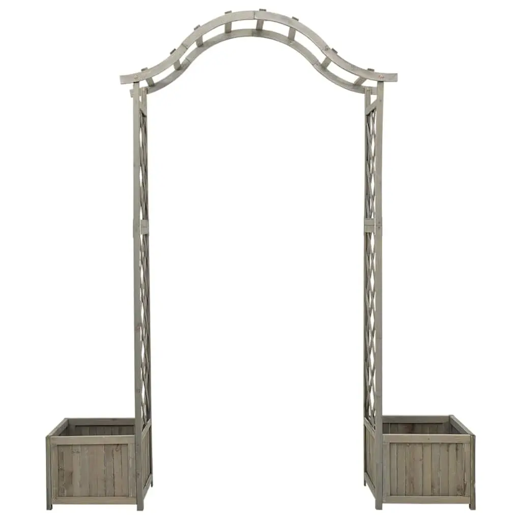 Grey Solid Firwood Garden Pergola