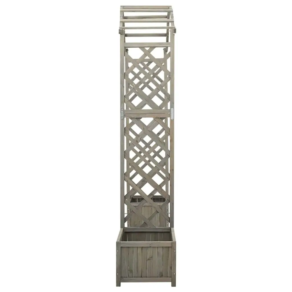 Grey Solid Firwood Garden Pergola