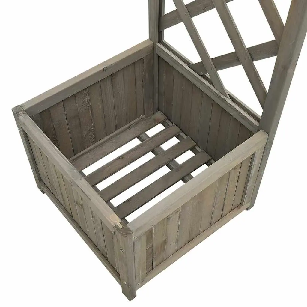Grey Solid Firwood Garden Pergola