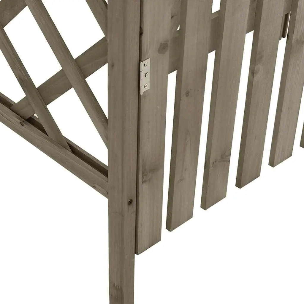 Garden Pergola with Gate Outdoor Arch Entrance 116x40x204 cm Grey